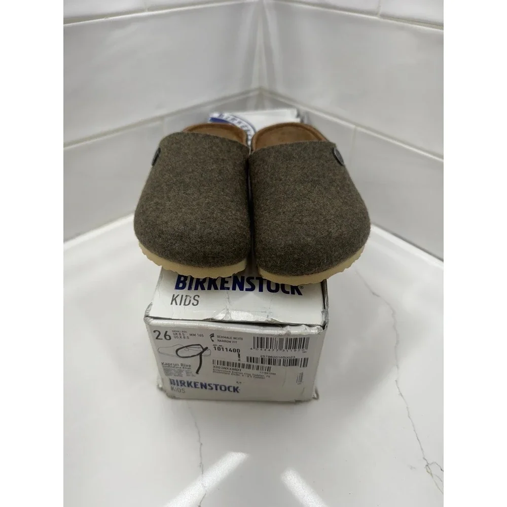 BIRKENSTOCK kids‎ 8 Kaprun rive Felt Clogs Doubleface Khaki